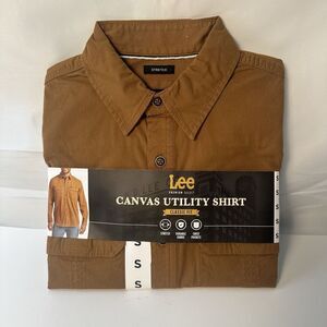 Lee Men's Premium Select Classic Fit Canvas Utility Button Down Shirt Size S